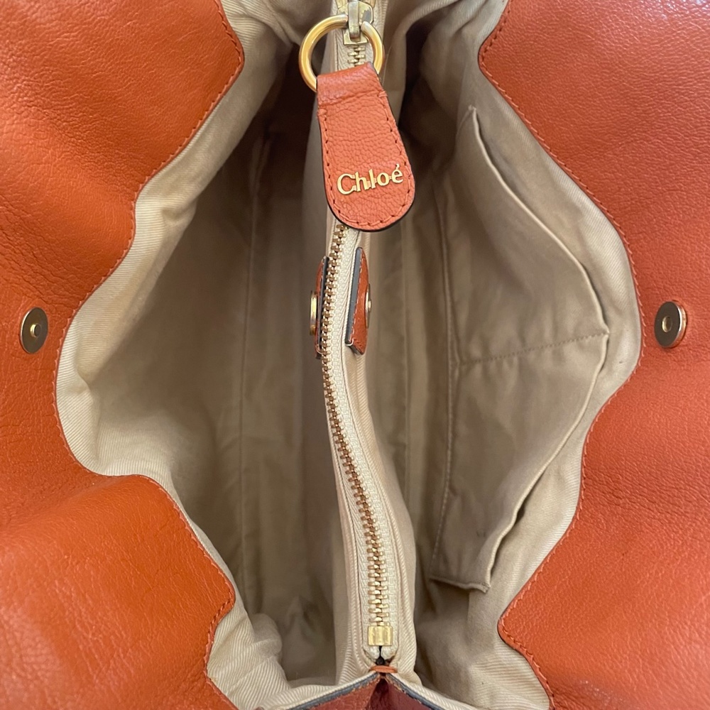 Chloe Brown Leather Shoulder Bag with Gold Hardware - Picture 6 of 14